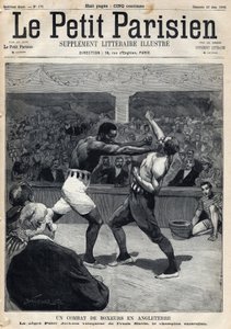 Sport, ökölvívás: Bokszolócsata Angliában Peter Jackson és az ausztrál bajnok Frank Slavin között. Metszés. A „Le petit parisien” című újság egyike 1892.12.06. Magángyűjtemény alkotó: Anonymous Anonymous