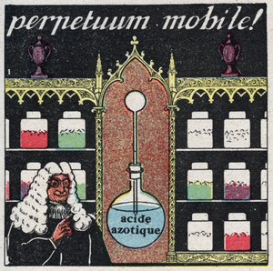 Hőmérséklet és tágulás: a „mobil perpetuum”, az első patikusok által használt hőmérő a 16. században. Névtelen illusztráció 1925-ből. Magángyűjtemény. alkotó: Anonymous Anonymous