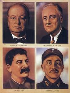 A második világháború szövetséges vezetői - Winston Churchill, Franklin Delano Roosevelt, Joseph Sztálin és Csang Kaj Shek - 1943 alkotó: Anonymous Anonymous