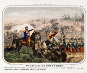 A solferinói csata (1859. június 24.) - Anonymous - 1859 - Színes litográfia - 40,1x28,1 - Magángyűjtemény alkotó: Anonymous Anonymous