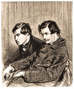 A Goncourt testvérek. Rajz, magángyűjtemény alkotó: Anonymous Anonymous