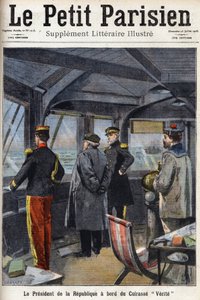 Armand Fallieres köztársasági elnök (1841-1931) a Cuirasse „Verite” fedélzetén”. Az egyik „” Le petit parisien” című újság 1908.07.26-án. Magángyűjtemény. alkotó: Anonymous Anonymous