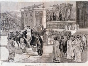 Deianira érkezése Camille Saint-Saens Dejanira című darabjából, amelyet 1898-ban mutattak be Beziers arénájában. alkotó: Anonymous Anonymous