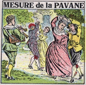 A hangok művészete: a pavane mérése (tánc). Névtelen illusztráció 1925-ből. Magángyűjtemény. alkotó: Anonymous Anonymous