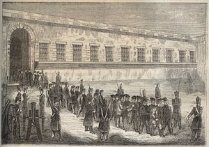 Rochefort börtöne a XIX. Pierre Zaccone (1817-1895) (Colonia Penale - Büntetőtelep) metszet az „Elítéltek története a megalkotásuktól napjainkig” című könyvébe (1877). Magángyűjtemény. alkotó: Anonymous Anonymous