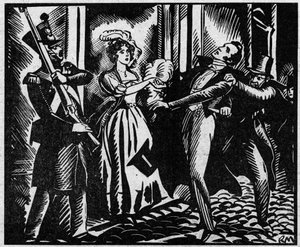 Berry hercegének (1778-1820) halála 1820.02.13-án a Királyi Zeneakadémián”” XVIII. Lajos király unokaöccsét az Operában gyilkolja meg Louvel, a republikánus, aki a királyi dinasztiát akarja kioltani. Az illusztráció a „” Le petit journal illustr alkotó: Anonymous Anonymous