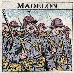 A zene hatásai: a francia „La Madelon” dal bátorságot ad a katonaságnak. Névtelen illusztráció 1925-ből. Magángyűjtemény. alkotó: Anonymous Anonymous