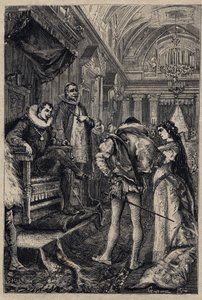 Giulia Farnese és Orsino Orsini házassága Rodrigo Borgia házában 1489 – metszet Oscar Pio „Lucrezia Borgia” című művéből – 1883 alkotó: Anonymous Anonymous