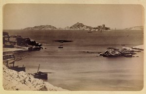 Marseille városa és környéke 1885-1890 körül: If vára és a szigetek, Magángyűjtemény alkotó: Anonymous Anonymous