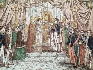 III. Napóleon és Eugenia Maria de Montijo de Guzman esküvője 1853.01.30-án a Szűzanya-székesegyházban (metszet alkotó: Anonymous Anonymous