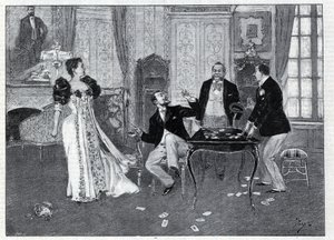 Színházi ábrázolás: „A Systeme Ribadier”, Georges Feydeau (1862-1921) és Maurice Hennequin (1863-1926) vaudeville-je a párizsi Theatre du Palais-Royalban. Metszet az 1892-es „Le monde illustree”-ben. Magángyűjtemény. alkotó: Anonymous Anonymous