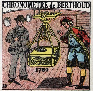 Időpont: Ferdinand Berthoud (1727-1807) által 1760-ban feltalált tengeri kronométer. Névtelen illusztráció 1925-ből. Magángyűjtemény. alkotó: Anonymous Anonymous