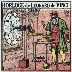 Idő: Leonard de Vinci (Leonardo da Vinci) (1452-1519) által 1490-ben feltalált súlyóra. A szórólapot függőleges mérleggel helyettesíti. Névtelen illusztráció 1925-ből. Magángyűjtemény. alkotó: Anonymous Anonymous