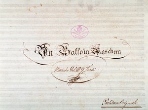 Giuseppe Verdi operájának Un ballo in maschera című kottájának első kiadásának címlapja alkotó: Anonymous Anonymous