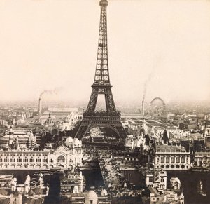 1900-as egyetemes kiállítás – Universelle de 1900 kiállítás Párizsban: Panorámás kilátás a Champs de Mars-ra – magángyűjtemény alkotó: Anonymous Anonymous