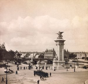 1900-as egyetemes kiállítás – Universelle de 1900 kiállítás Párizsban: Pylone du pont Alexandre III – magángyűjtemény alkotó: Anonymous Anonymous