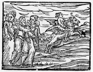 Boszorkány kecskén lovagolva – „” Compendium Maleficarum””, a boszorkányokról, gonoszságukról és válogatásukról szól Francesco Maria Guazzo vagy Guaccio vagy Guaccius (15? -16??) 1608 Magángyűjtemény alkotó: Anonymous Anonymous