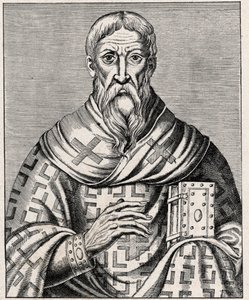 Areopagita Dionüsziosz portréja - Areopagita Szent Dénes portréja (1. század), görög eveque - Metszet Thevet „A jeles férfiak élete” című illusztrációja után - Louis-Eugene „Les Missions Catholiques au XIXeme Siecle” című könyvében (Loui alkotó: Anonymous Anonymous