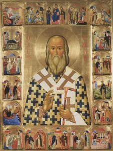 Szent Ignác Briancsanyinov életének jeleneteivel, XX alkotó: Anonymous Russian icon painter