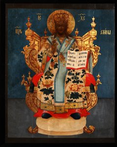 A trónoló Megváltó, 18. század alkotó: Anonymous Russian icon painter