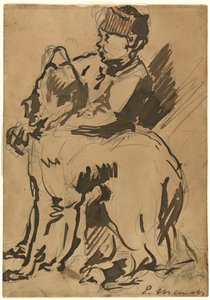 Egy fiú tartja a kutyáját alkotó: Anonymous artist after Edouard Manet