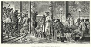 Agathon bankettje, az ókori Görögország, Platón szerint (litho) alkotó: Anselm Feuerbach
