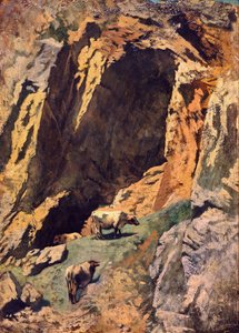 Sziklahasadék tehenekkel alkotó: Anselm Feuerbach