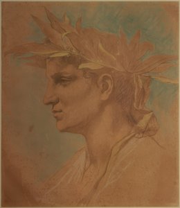 Babérral koszorúzott férfifej alkotó: Anselm Feuerbach