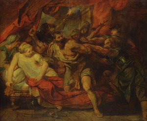Sámson bebörtönzése, Rubens festménye után, 1848 alkotó: Anselm Feuerbach