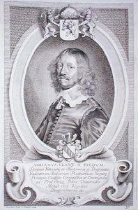 Adriaen Client van Stedum (1599-1665) a „Portraits des Hommes Illustres”-ből, Cornelis Galle metszet, 1706-ban megjelent (metszet)