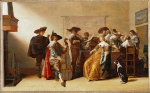 Society scene (festmény tölgyfára)