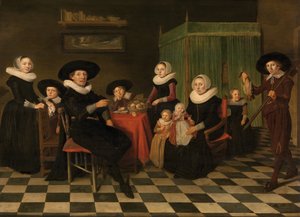 Családi portré (olaj, vászon) alkotó: Anthonie (1601 73) Palamedesz