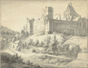 Kilátás a nijmegeni Valkhofra alkotó: Anthonie Waterloo