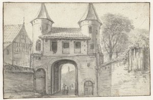 Városkapu Hamburgban (?), belülről nézve alkotó: Anthonie Waterloo