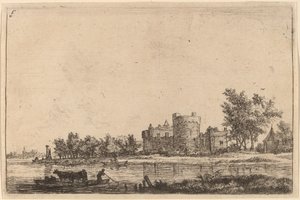 Két tehén a kompon alkotó: Anthonie Waterloo