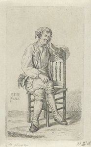Férfi egy széken 12 tanulmányfigura (sorozat címe) alkotó: Anthonie Willem Hendrik Nolthenius de Man