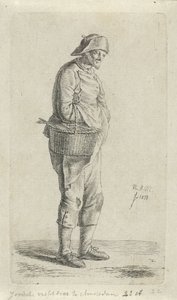 halárus Zsidó halkereskedő Amszterdamban (cím a tárgyon) 12 tanulmányfigura (sorozat címe) alkotó: Anthonie Willem Hendrik Nolthenius de Man