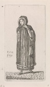 Nő köpenyt 12 tanulmányfigura (sorozat címe) alkotó: Anthonie Willem Hendrik Nolthenius de Man
