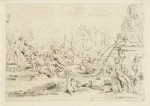 Fürdő szatírok egy nimfa The Bacchanal (sorozat címe) alkotó: Anthonie de Winter