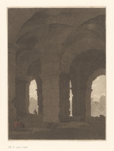A Colosseum boltívei alatt alkotó: Anthonie van den Bos