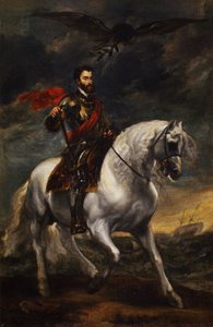 V. Károly császár lovas portréja, Kr. e. 1620 alkotó: Anthony van Dyck