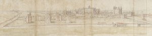 Hampton Court Palace északról (toll és barna tinta és akvarell halvány jelzéseken fekete krétával)