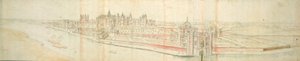 Hampton Court Palace from the River, 1544 körül (toll, tinta és WC papíron)