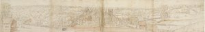 Oatlands palota délről, 1559. Verso: Richmond Palace and Roofs of Oatlands, 1559 alkotó: Anthonis van den Wyngaerde