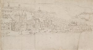 London panorámája Southwarkból: The Tower, 1554