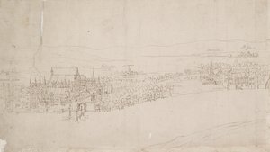 London panorámája Southwarkból nézve: Westminster, 1554