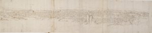 Panorámás kilátás Rómára a Monte Janiculusról, 1550-es évek