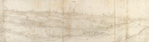 Panorámás kilátás Segoviára keletről, 1550-1560 alkotó: Anthonis van den Wyngaerde