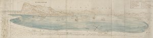 Panorámás kilátás a Gibraltári-öbölre, c1567 alkotó: Anthonis van den Wyngaerde