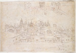 Tanulmányok a zabhegyi palotáról és a Hampton Courtról, 1544 körül (toll és tinta, papír) alkotó: Anthonis van den Wyngaerde